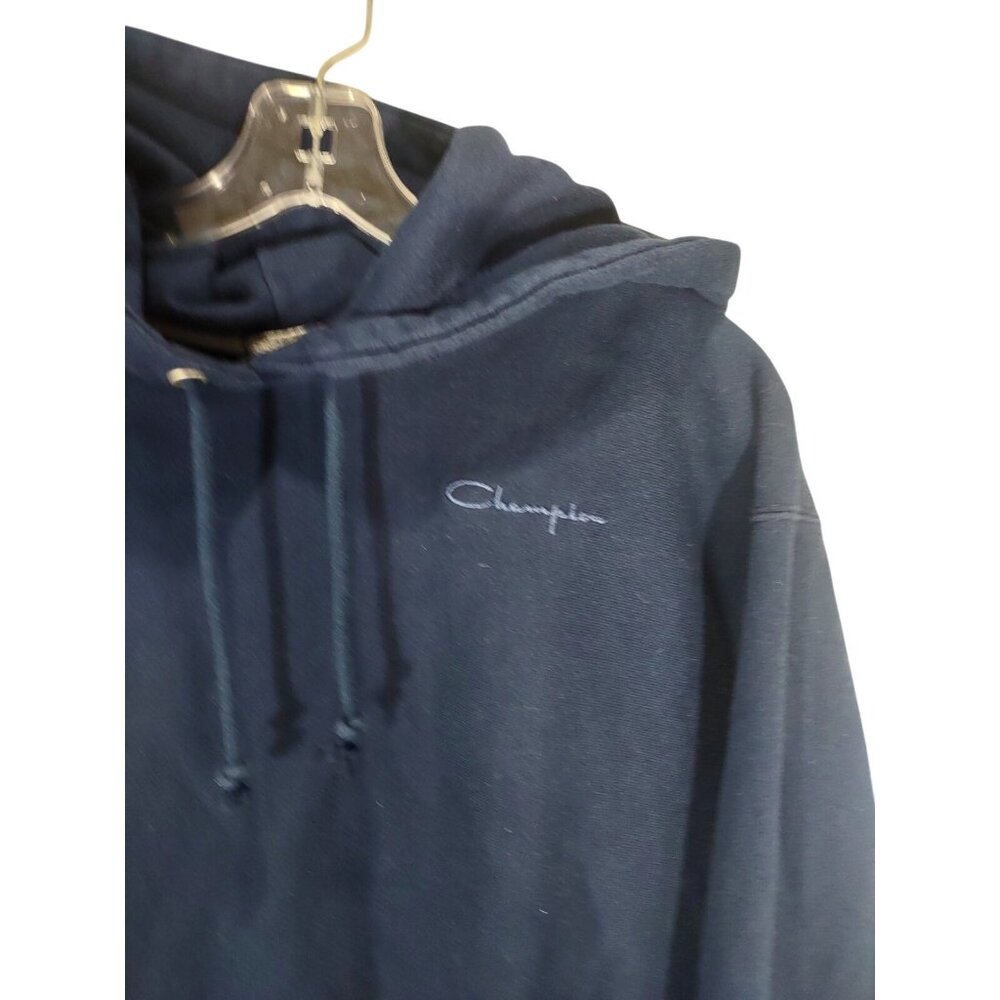 NWT Urban Outfitters Champion Cropped Hoodie L Blue Preppy Casual Reverse Weave - Picture 3 of 8